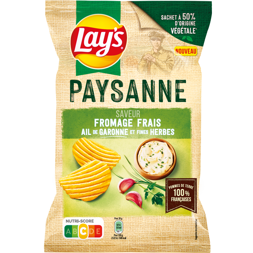 Lay's Recette Paysanne saveur Fromage Frais, Ail de Garonne & Fines Herbes